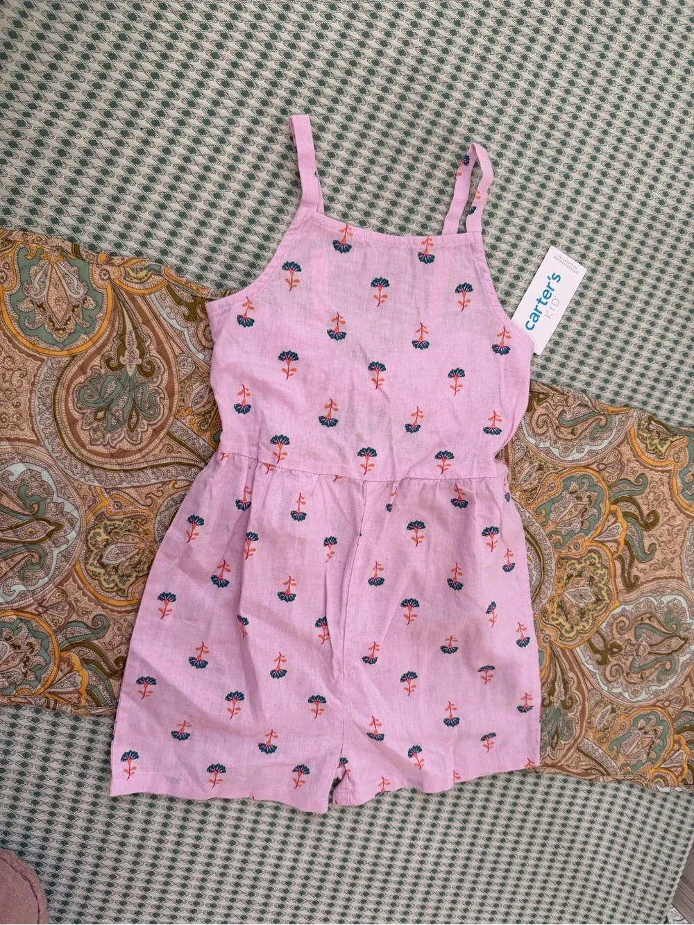 New Carter’s Toddler Girl Romper 4T Boho Pink Floral New with tags